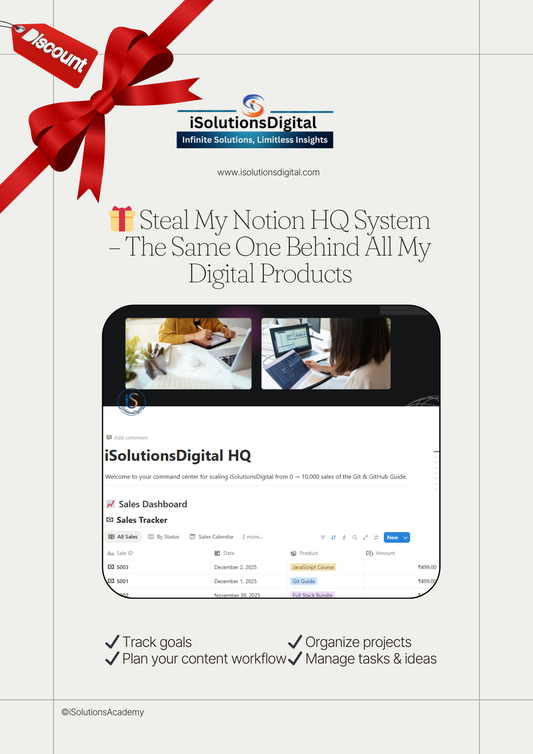 Notion 10x Productivity Template for Digital Products